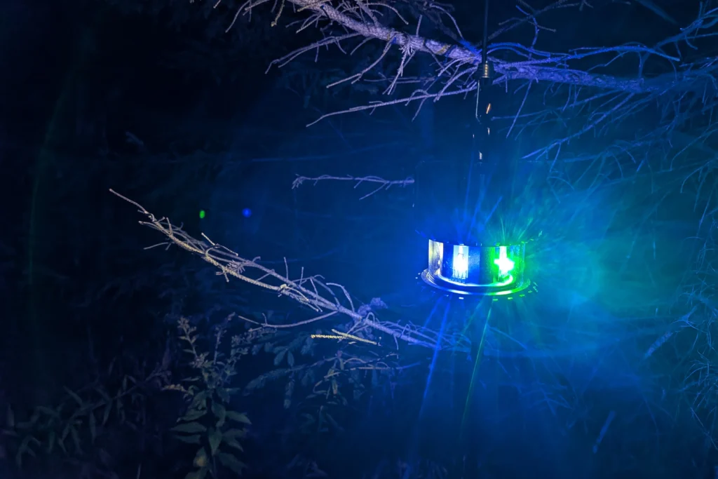 Close-up of the EntoCam Beam's powerful UV LED array - Outreach Robotics